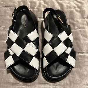 Alohas Marshmellow Sacchi Sandal - Black/White Check - Never Worn - Size 7